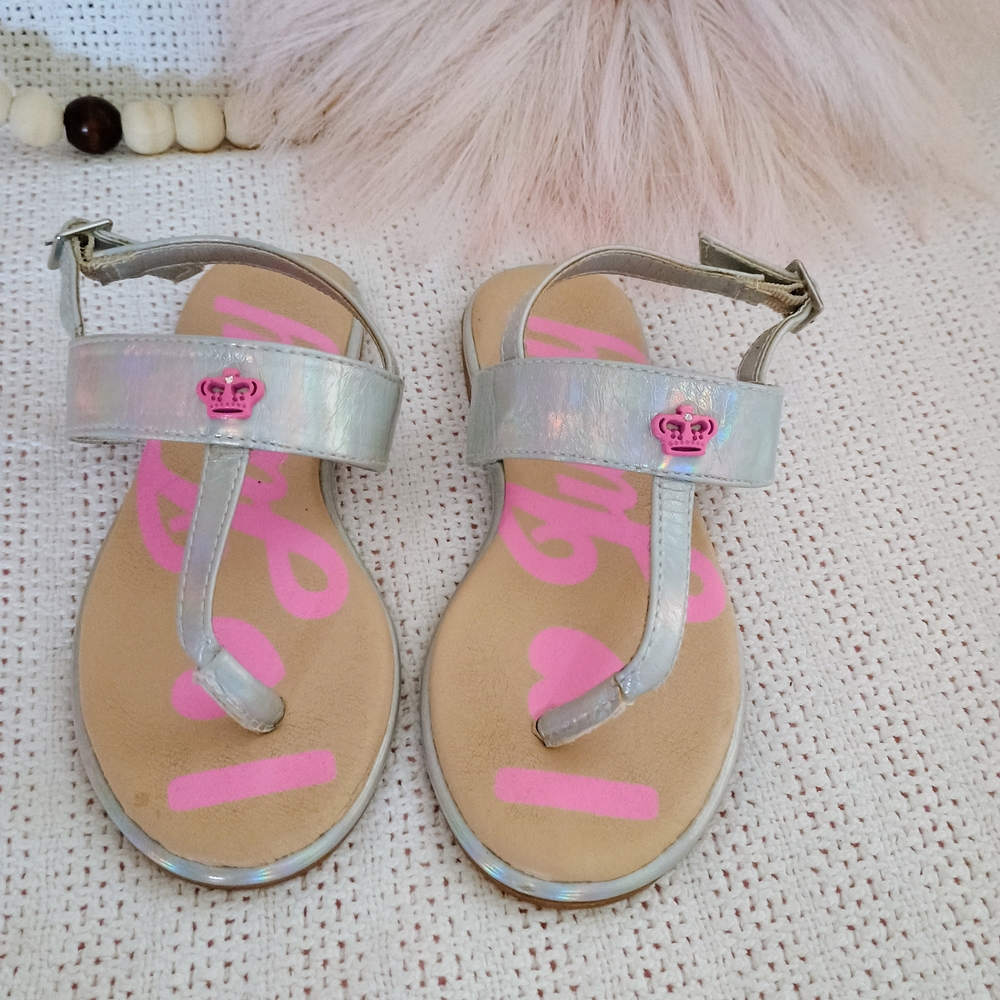 Juicy Couture Silver and Pink Kids Sandals